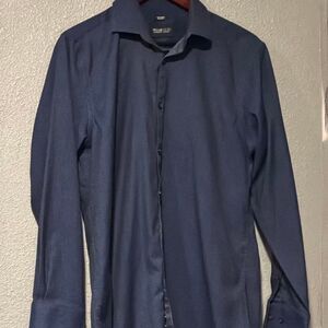 Kenneth-cole Men's Navy and Blue Shirt